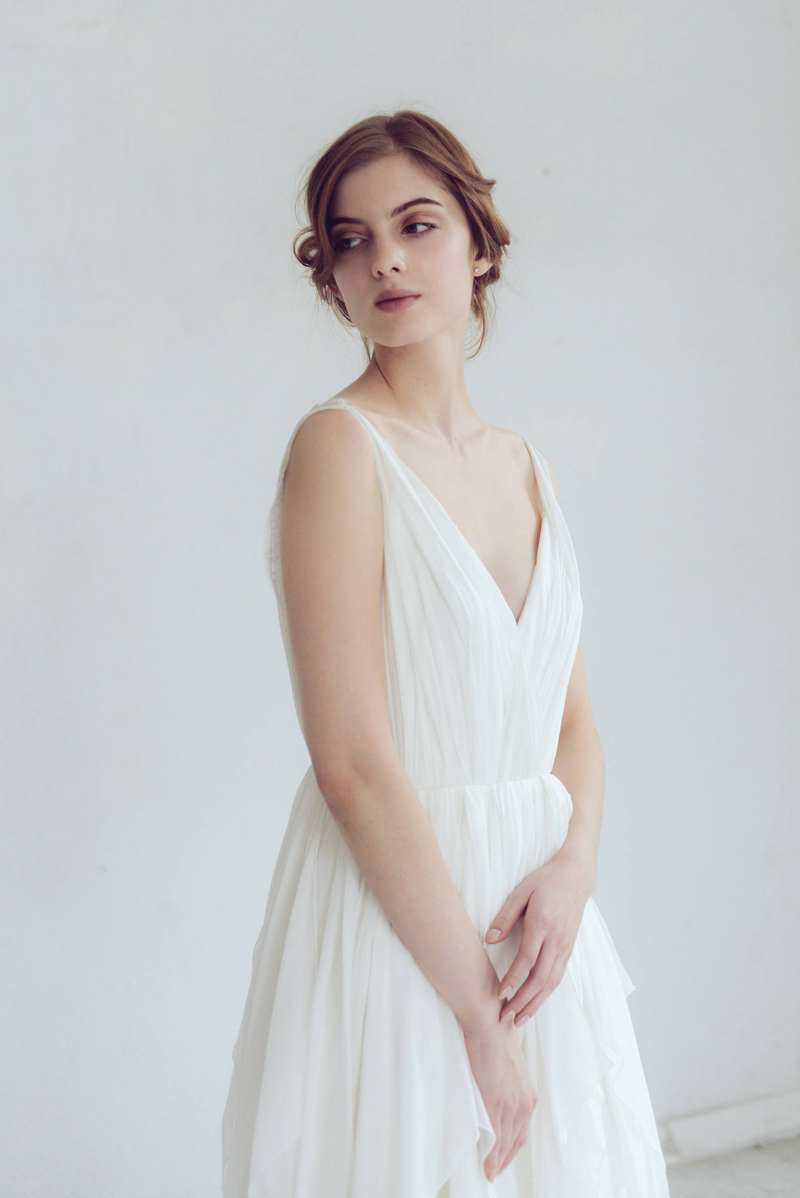 Silk wedding dress // Amalthea / Lace wedding gown summer | Etsy