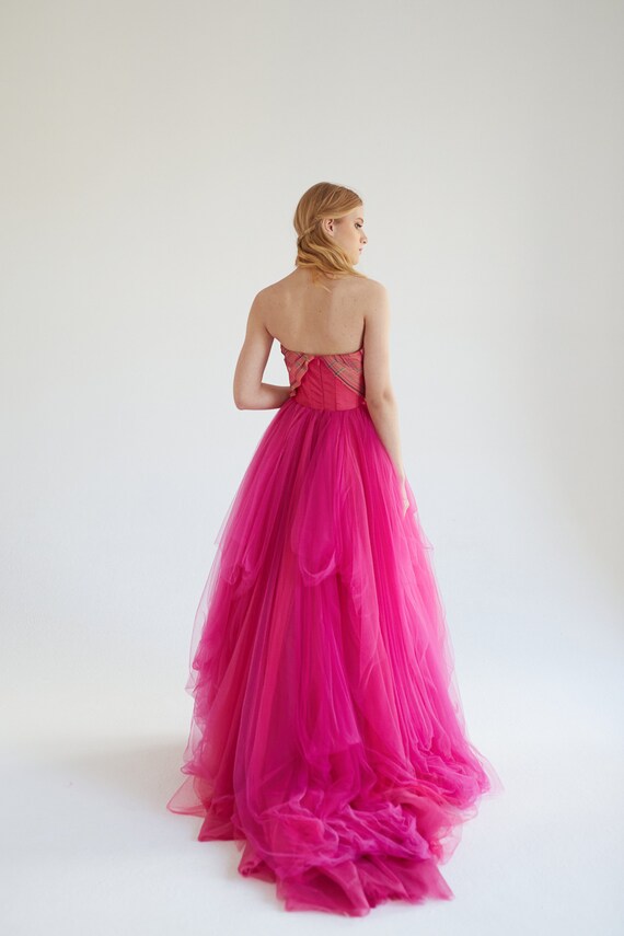 Raspberry evening cheap gown