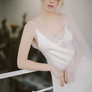 Ivory slip wedding dress // Midnight Raindrops / Silk satin wedding gown, simple bridal gown, deep open back, bohemian summer wedding dress image 5
