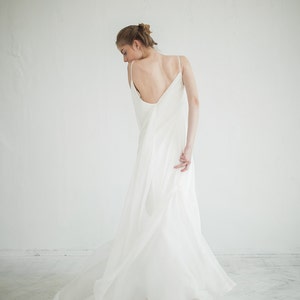Free fitted silk wedding dress // Lili / Open back bohemian wedding dress, maternity bridal gown, slip wedding dress, bridal separates image 4