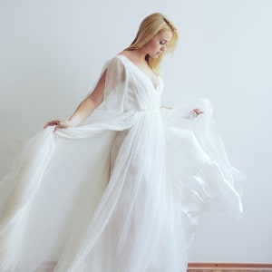 Silk wedding dress // Whitney / Ivory lace wedding gown, summer wedding dress, bohemian wedding, boho style dress, open back bridal gown image 7