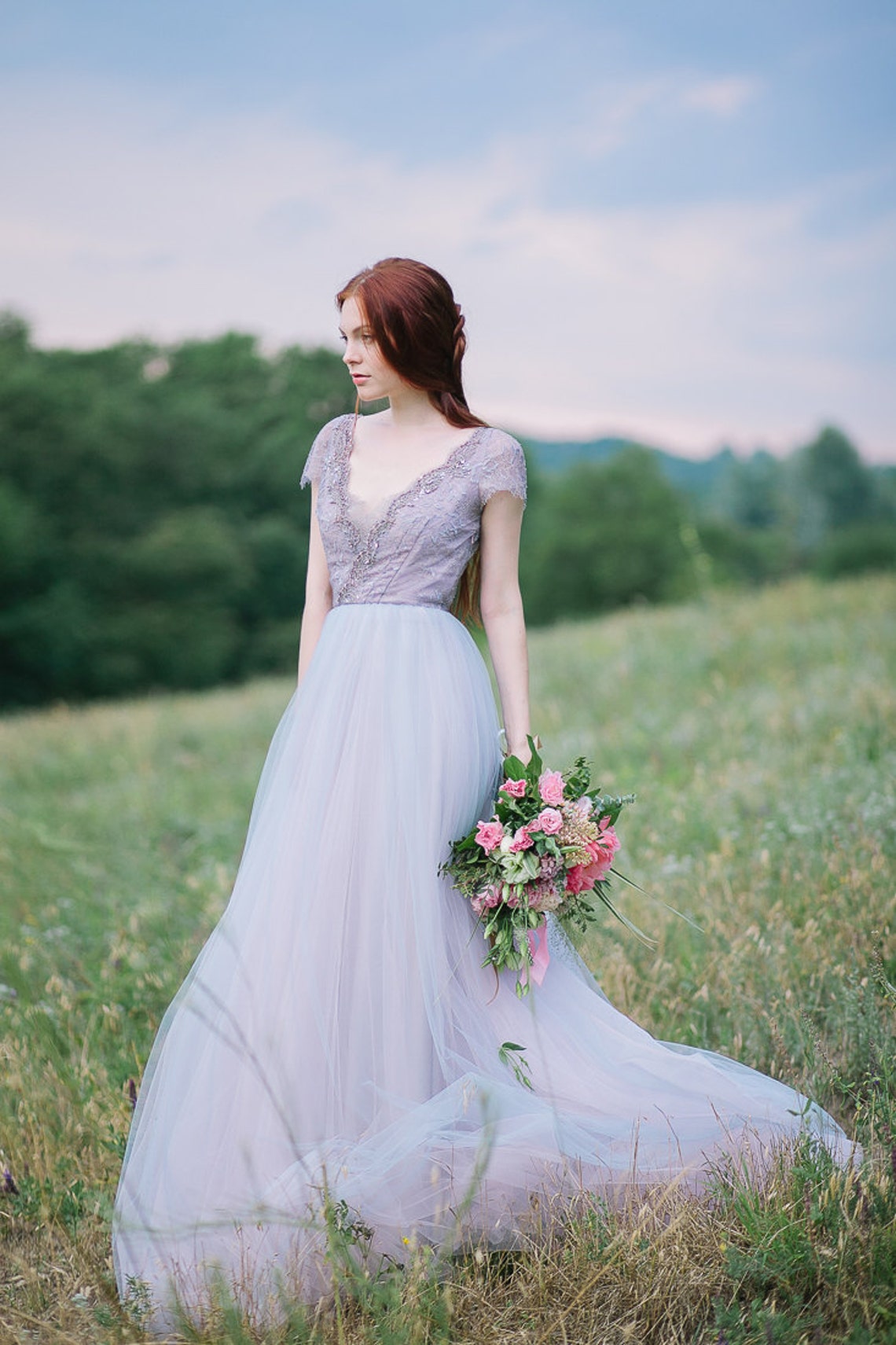 Tulle wedding dress // Lavanda / Lace wedding dress cup image 2