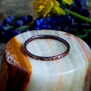 Patinated Copper Ring 2mm-Hammered ring-Arthritis Ring