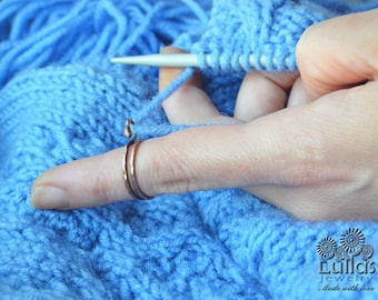 Regulowany pierścień napinający do szydełkowania - Pierścień do robienia na drutach - Pierścień do szydełkowania - Pierścień prowadzący włóczkę - Ręcznie robiony - Pierścień do zapinania