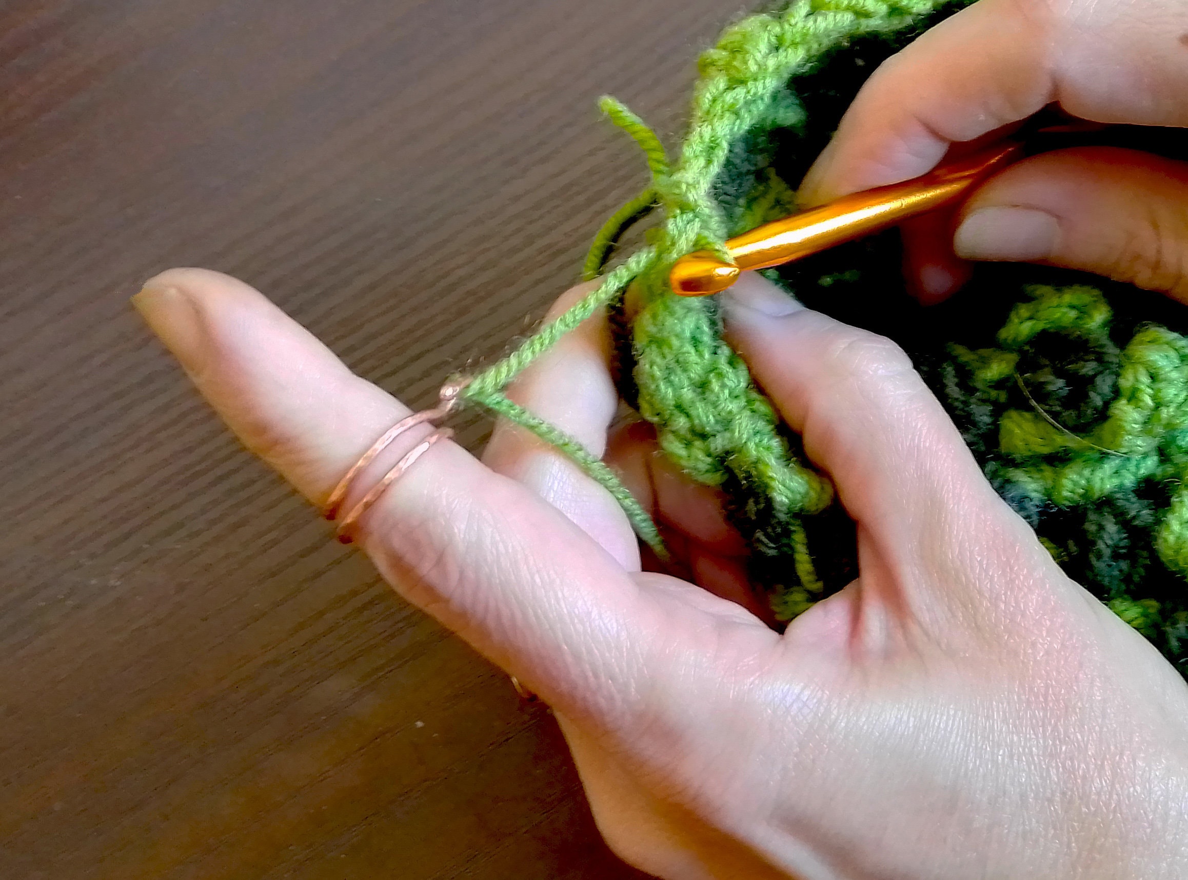 Knitting Ringcrochet Ringyarn Guide Ringcopperhandmade Etsy