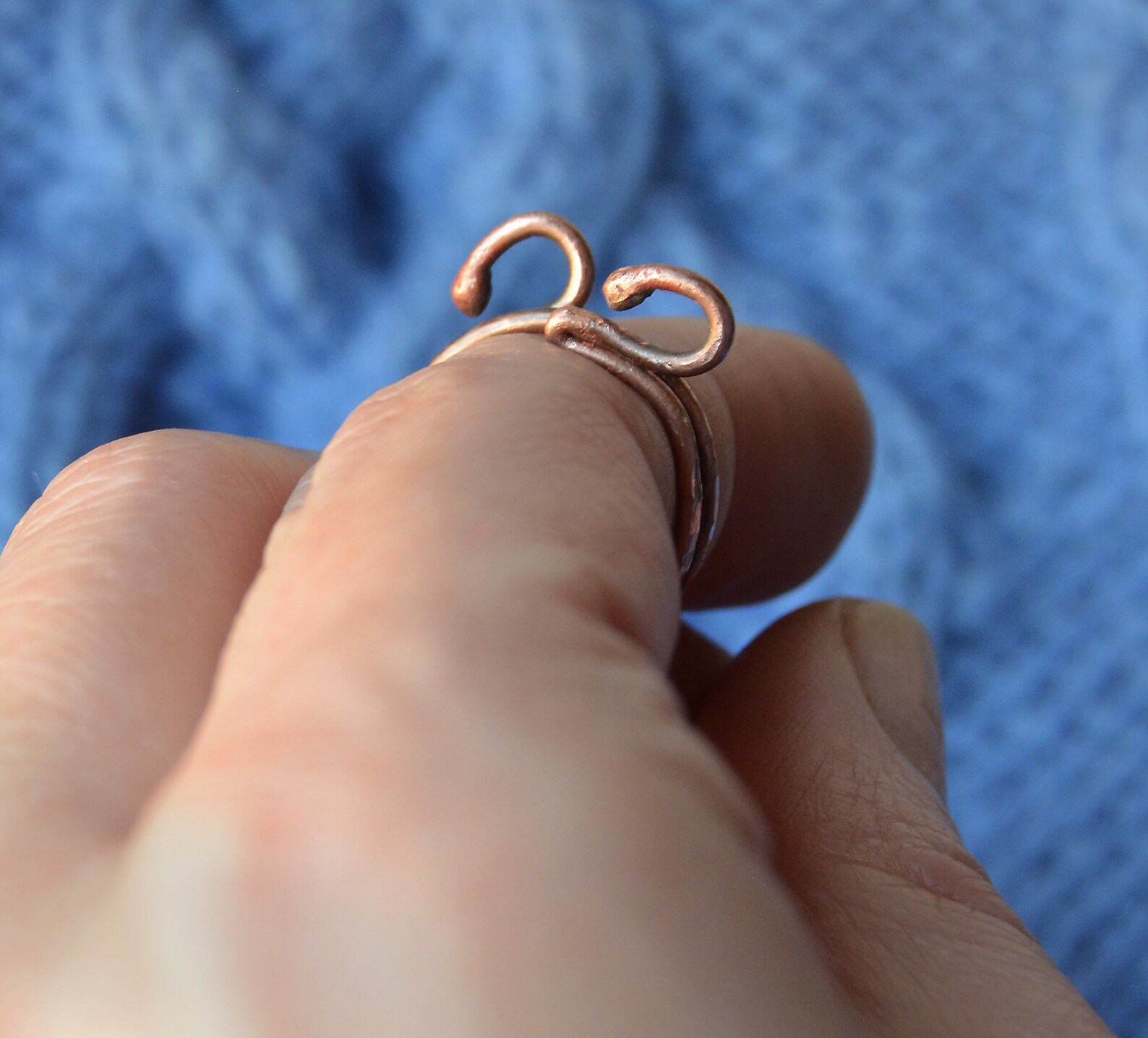 Knitting Ringcrochet Ringyarn Guide Ringcopperhandmade Etsy