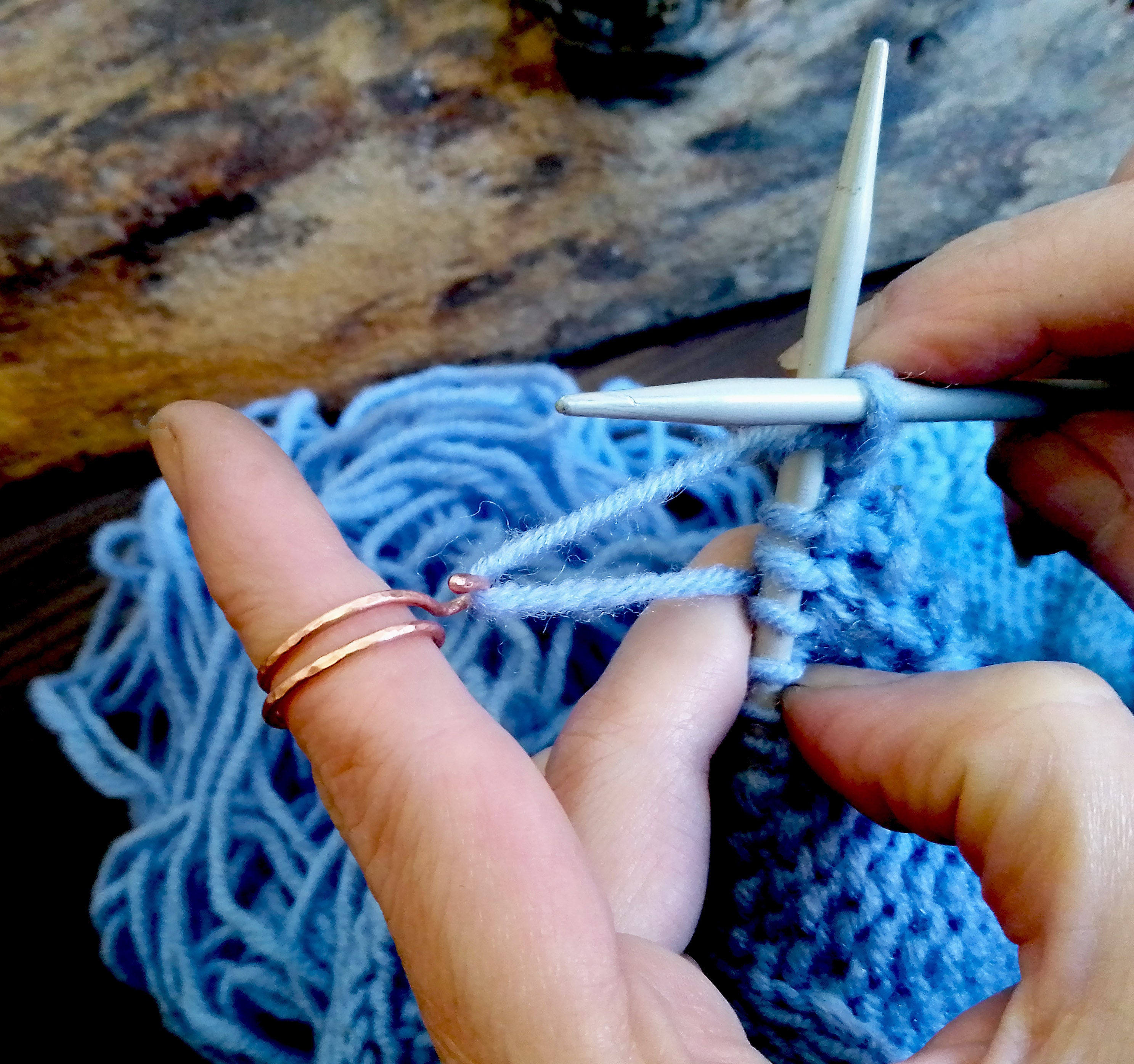 Knitting ringCrochet ringYarn guide ringHammered copper Etsy