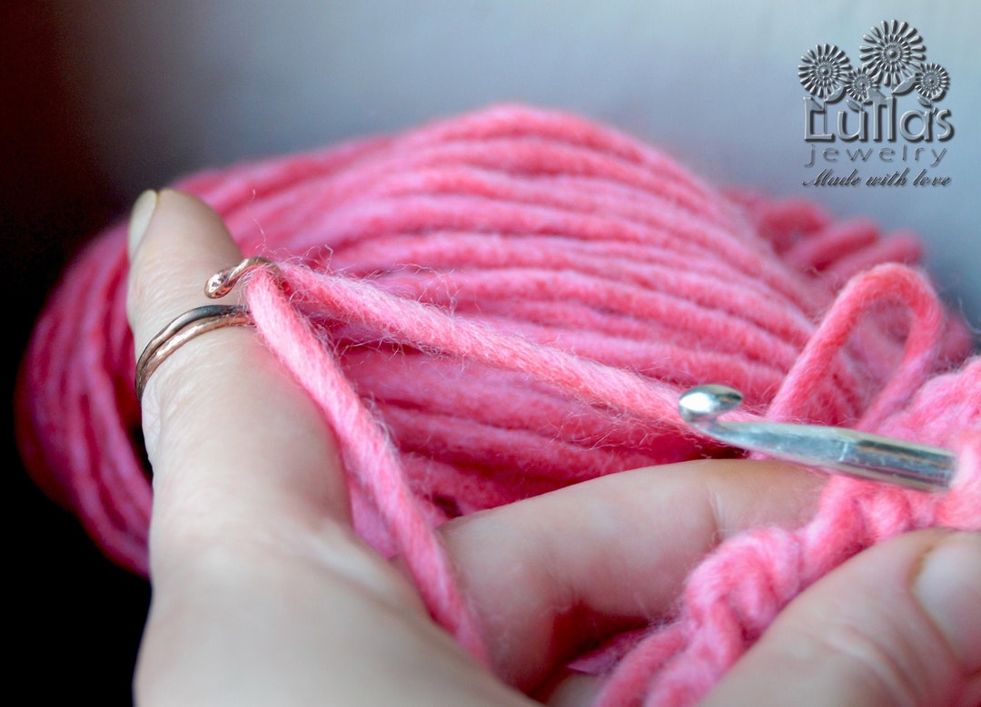 Knitting Ringcrochet Ringyarn Guide Ringcopperhandmade Etsy