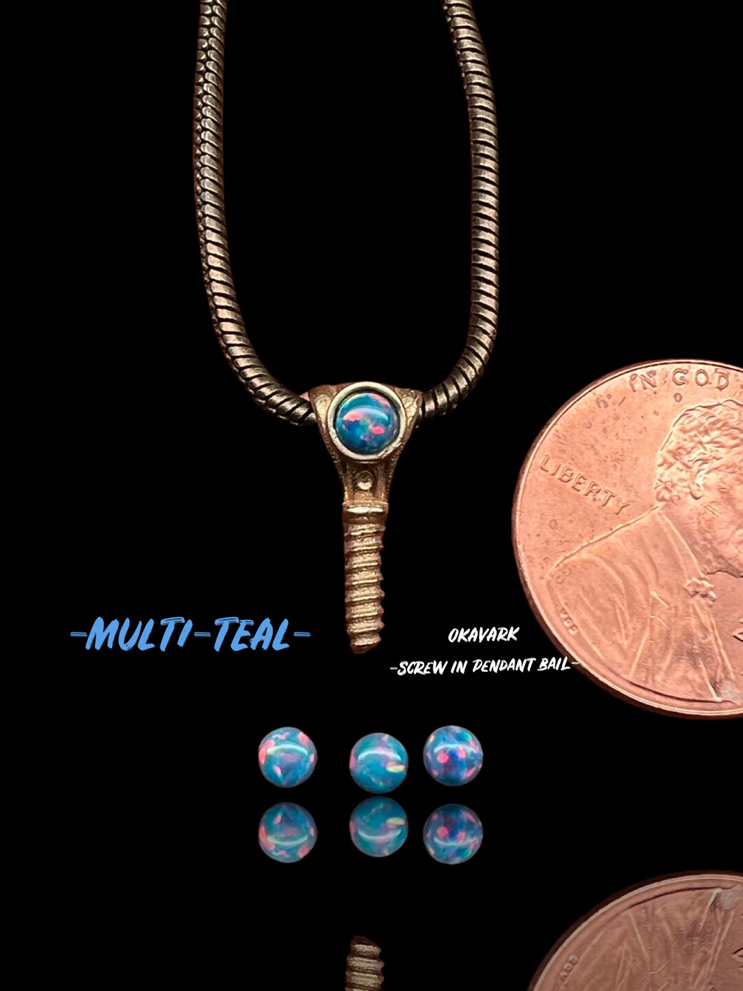 Okavark Screw in Pendant Bail / Opal Gemstone Jewelry Bail / Brass Bail