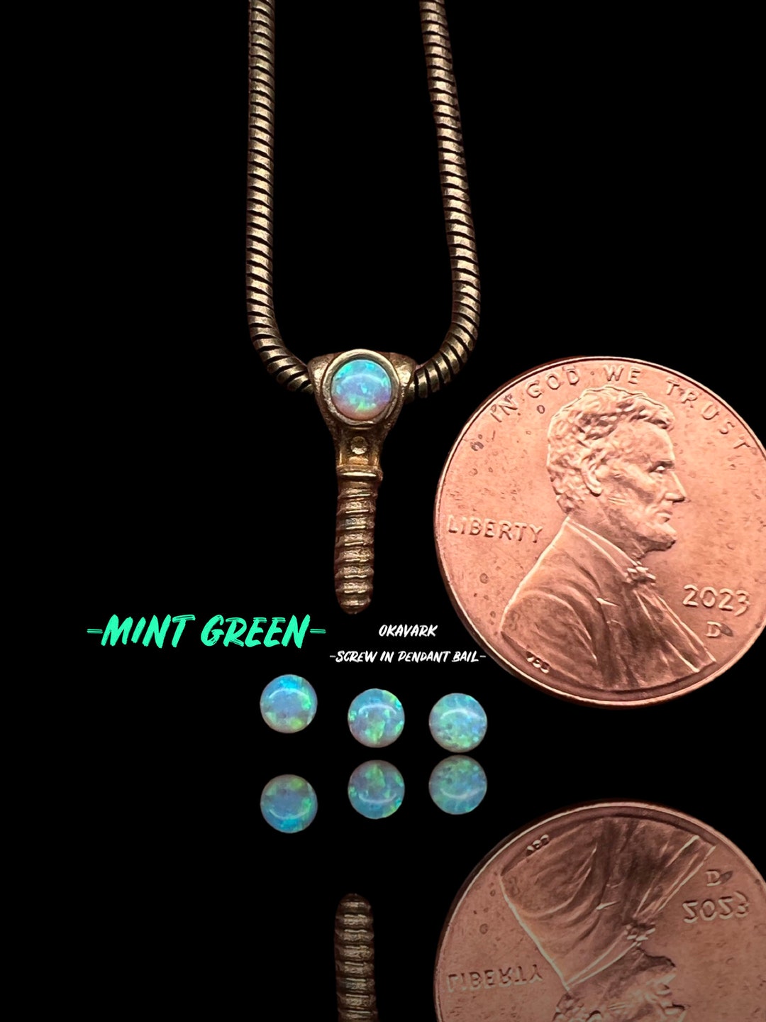 Okavark Screw in Pendant Bail / Opal Gemstone Jewelry Bail / Brass Bail