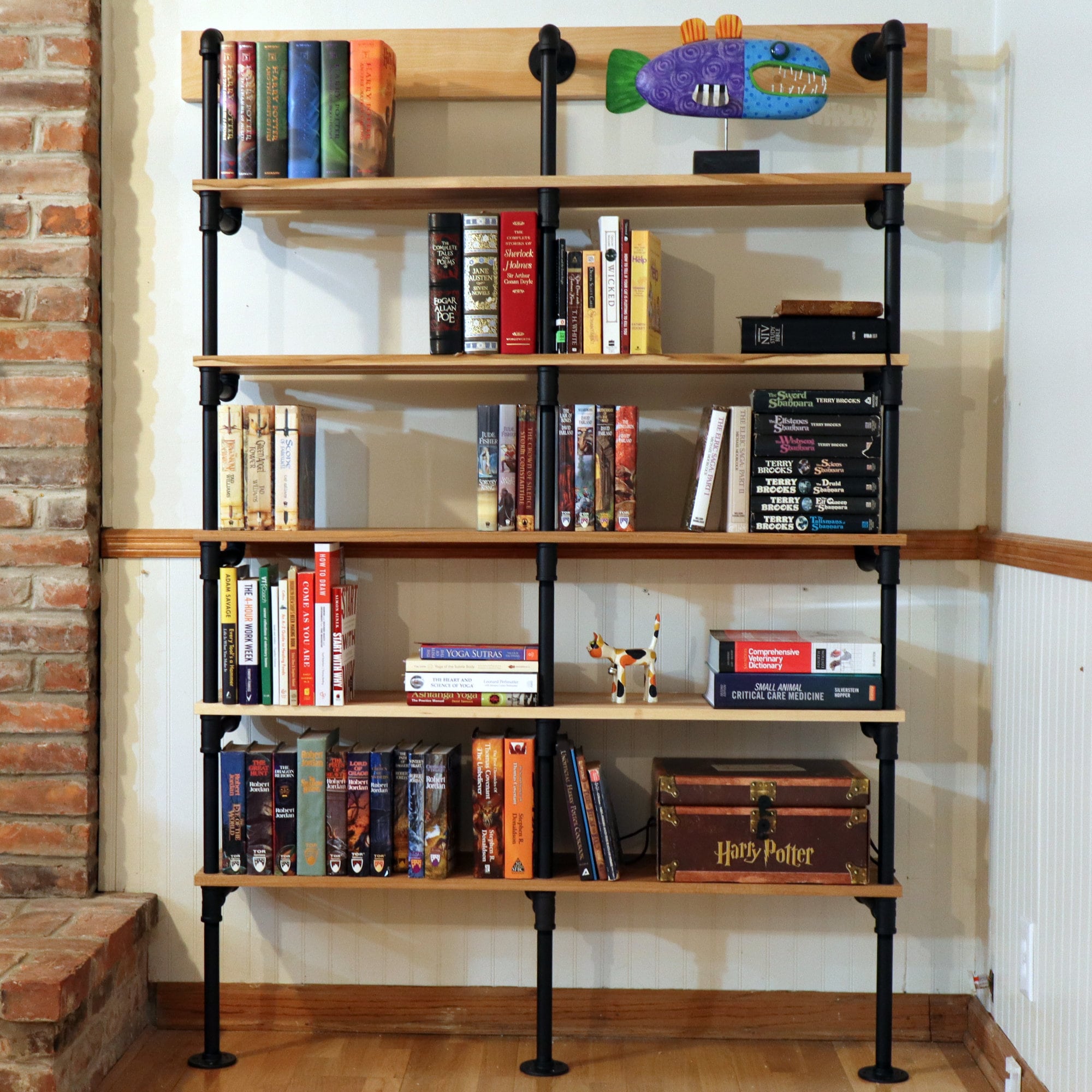 DIY Bookshelf Plans Black Pipe Industrial Wall Shelves Etsy