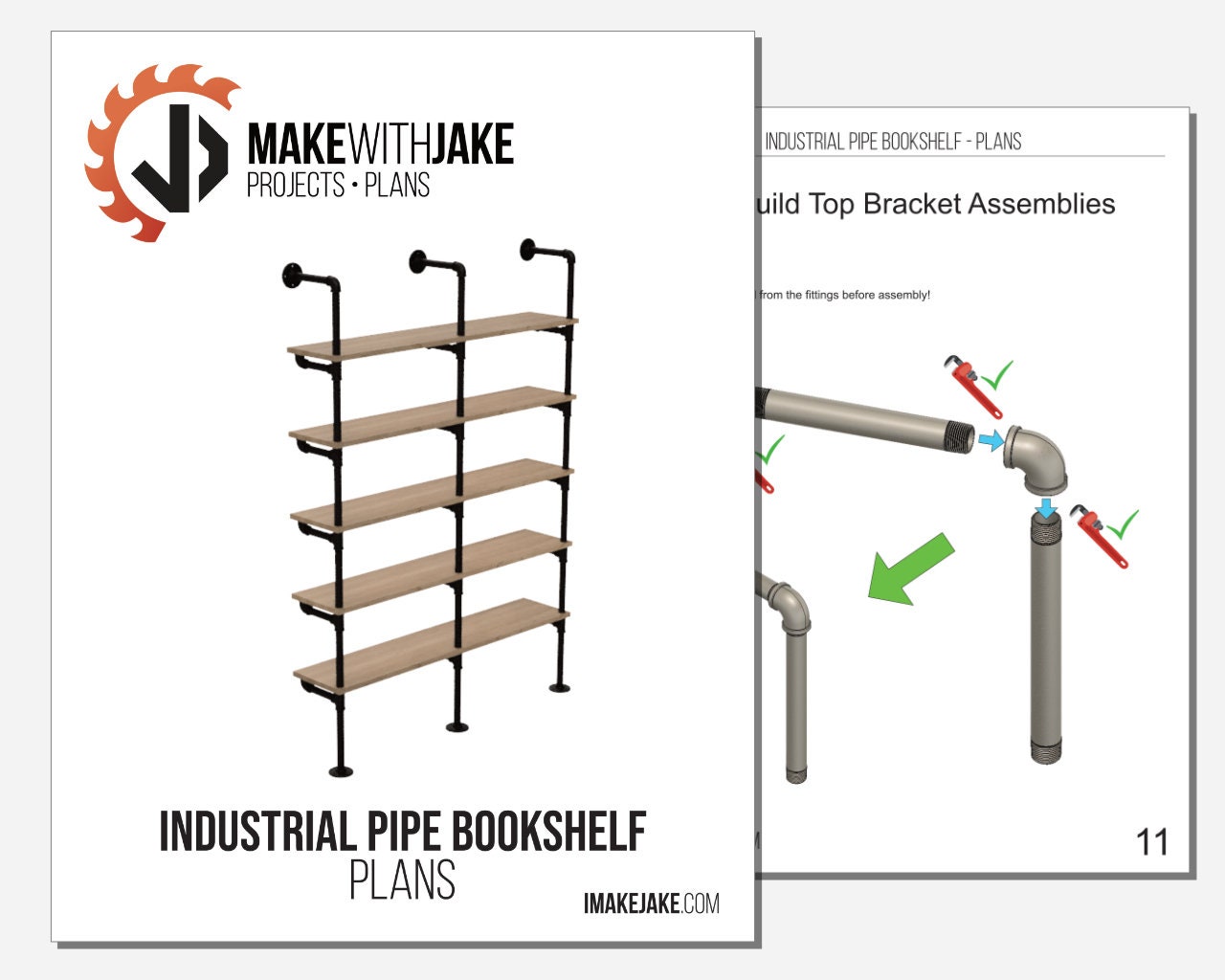 DIY Bookshelf Plans Black Pipe Industrial Wall Shelves Etsy