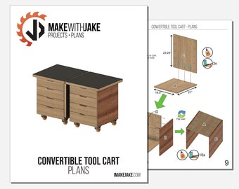 DIY Shop Storage Carts with Drawers - Easy-to-Follow Woodworking Plans - Printable PDF