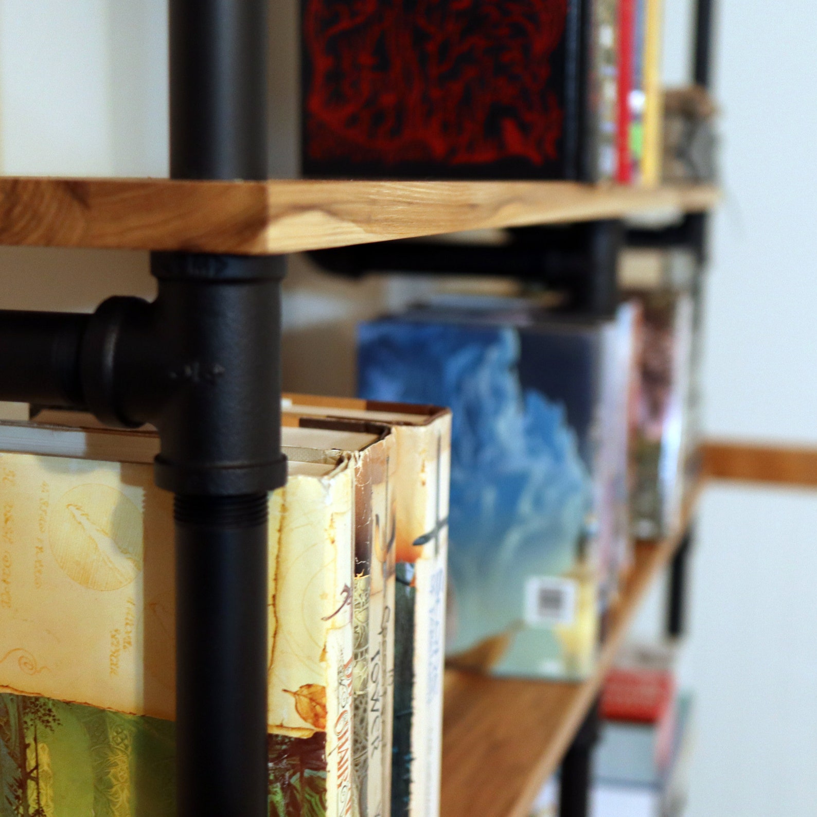 DIY Black Pipe Bookshelf Industrial Wall Shelves PDF Etsy