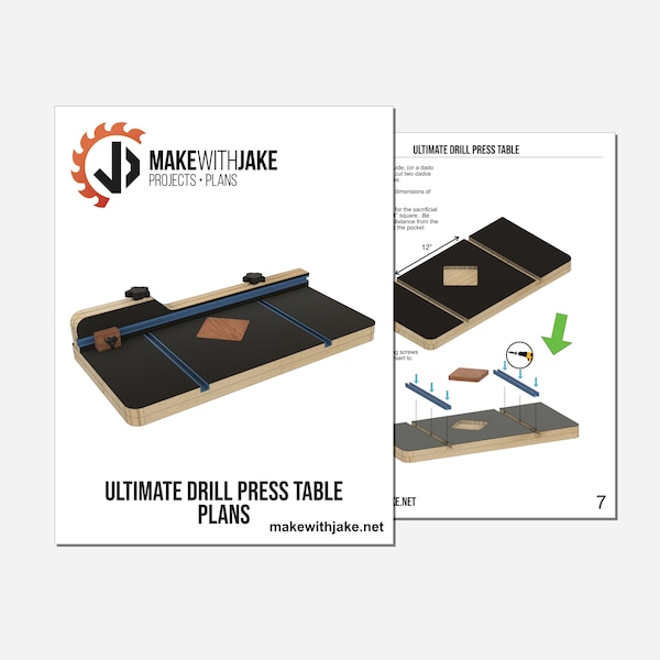 Drill Press Table Woodworking Plans - FREE 3D model - Easy-to-Follow PDF Plans