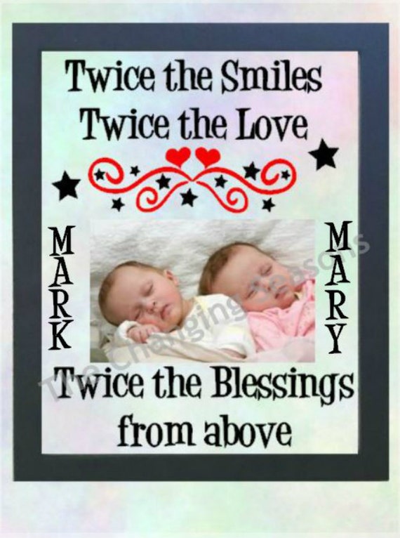 TWINS Personalized BABY Frame. Twins Picture Frame Gift for Etsy