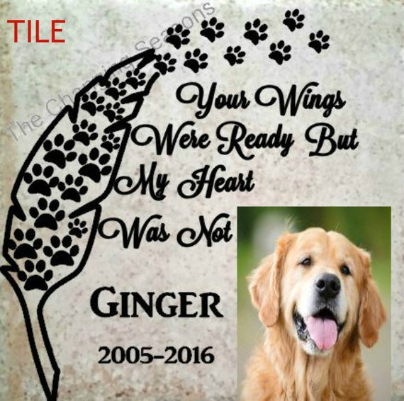 Pet In Memory Frame Personalized Memorial Tile Loss On Dog