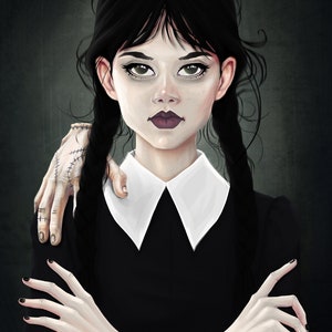 Wednesday Addams Instant Download Portrait Art print Wall Art