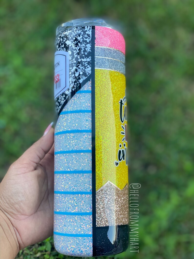Pencil Tumbler Split Composition Notebook Tumbler Teacher Etsy