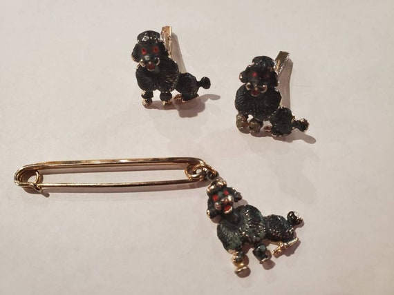 Charming Midcentury 1950's Parisian Poodle Pin &