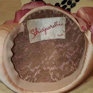 1950's Schiaparelli Pink Satin Floral Cocktail Hat... image 4