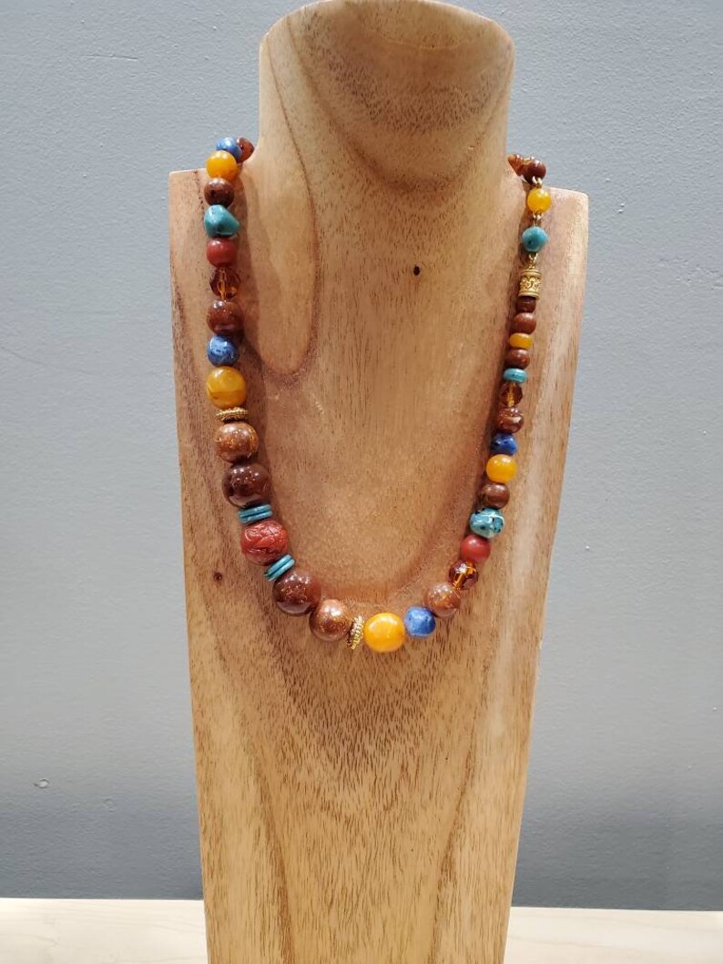 1980/'s Liz Claiborne Bohemian Beaded Adjustable Necklace