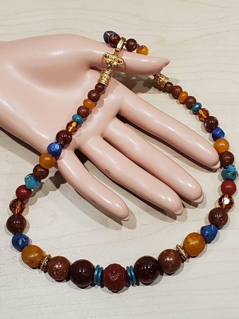 1980/'s Liz Claiborne Bohemian Beaded Adjustable Necklace