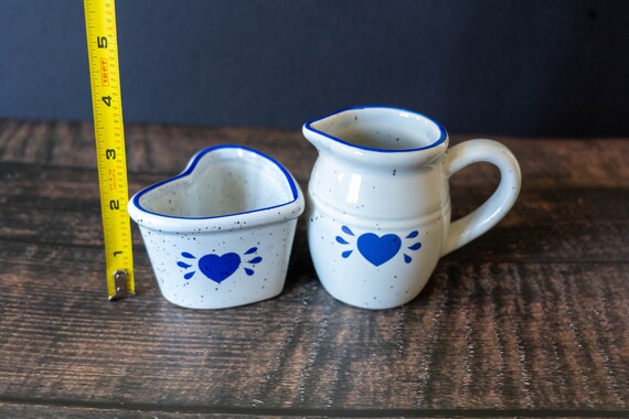 Creamer Stoneware Blue Heart Small Speckled and similar items