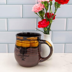 Tazza Zen Tall Belly realizzata a mano, Hilton Head, marrone rustico