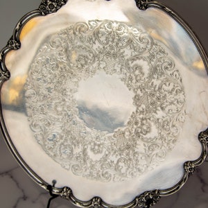 Remembrance Rogers Bros 1847  14&quot; Silver Tray IS 9826 Vintage Serving Platte