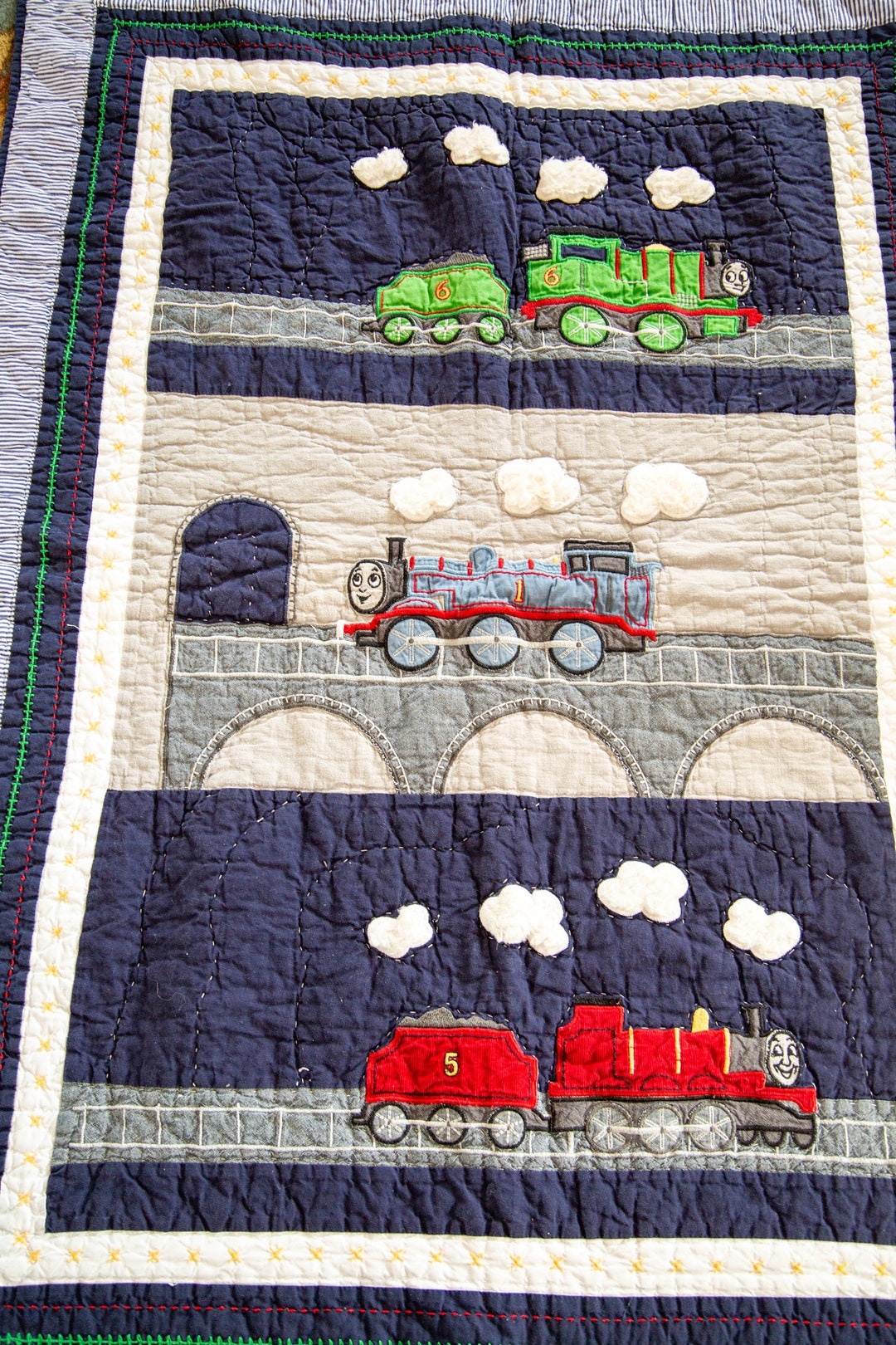 Pottery Barn Thomas the Train Quilt 50x 36 Etsy