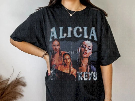 Discover Alicia Keys Shirt - 90s Vintage x Bootleg Style Rap Tee, Gifts for Him
