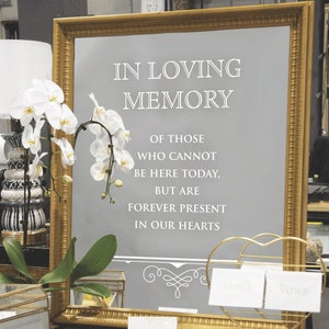 Memorial Wedding Mirror Static Cling Decal