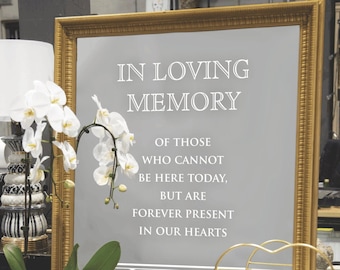 Memorial Wedding Mirror Static Cling Decal