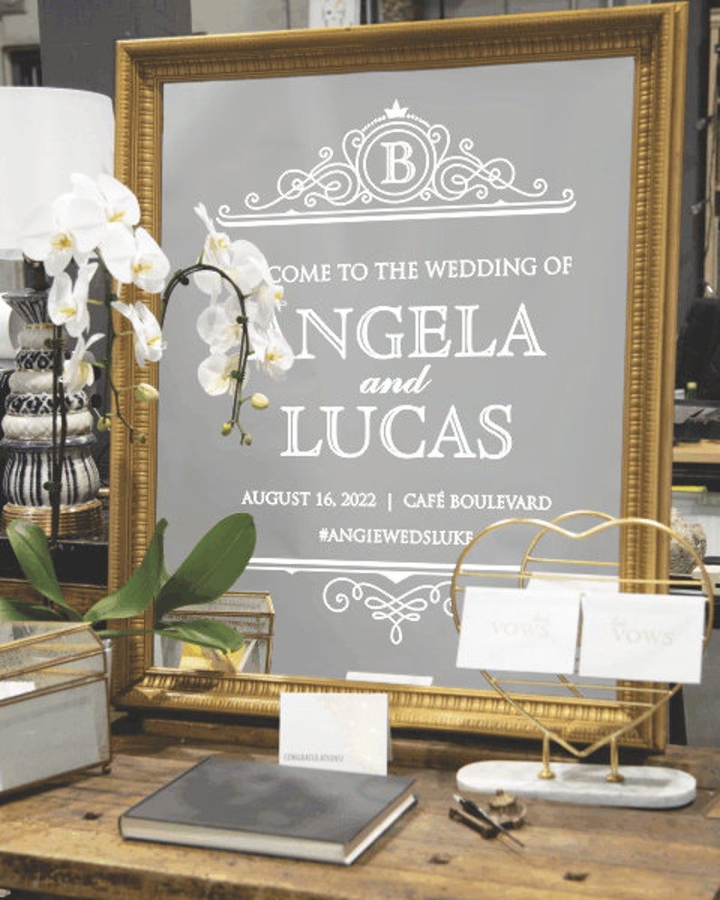 Wedding Mirror Static Cling Decal Etsy