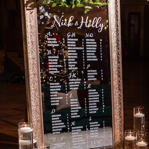 Décalcomanie statique de plan de table pour miroir de mariage