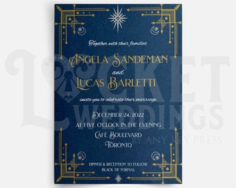 Celestial Dream Print Wedding Invitation