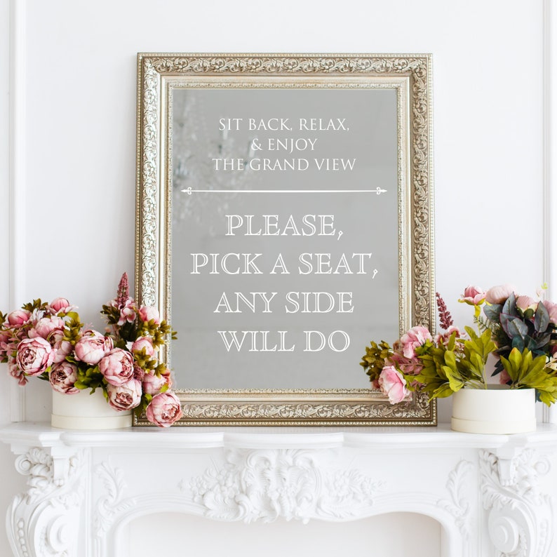 Wedding Mirror Static Cling Decal Etsy