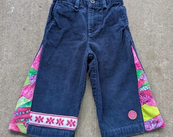 Size 18 months Children's Upcycled Patchwork Peace Sign Pants