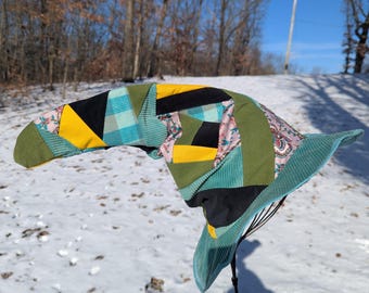 Funky Floppy Patchwork Wizard Hat with Stash Pocket