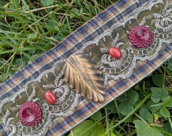 Leaf Button Cuff Adjustable Bracelet