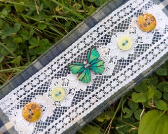 Butterfly Button Cuff Adjustable Bracelet