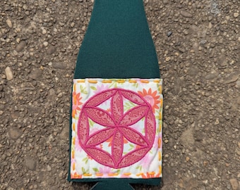 Upcycled Flower of Life Bottle Cozy