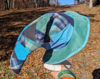 Funky Floppy Patchwork Wizard Hat with Stash Pocket