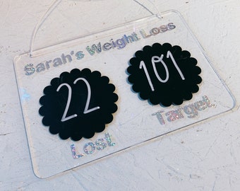 Weight Loss Journey Tracker, Weight Loss Plaque, Slimming World, Weight Watchers, Weight Loss Tracker, Gift for Slimmers, Personalised, Fun!