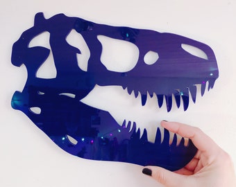 Acrylic T-Rex Dinosaur Skull, Dinosaur Wall Decor, Statement Wall Art, Childs Room Wall Art, Dinosaur Lover, Kids Room Decor, Nursery Room!