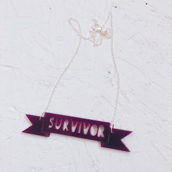 Acrylic Banner Scroll Statement Quote Necklace Personalised Etsy