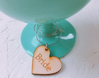 Wine Glass Charms, Personalised Hen Party, Wedding Favour Ideas, Name Place Setting, Bride and Groom, Mr & Mrs, Party Wine Charm, Customised