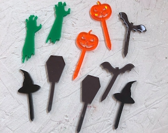 ハロウィン フードピック、カップケーキ トッパー、ランチボックスピック、子供用ランチボックス、5 個セット、ハロウィン フード、テーブルデコレーション、楽しいギフト、グルメ、楽しい!!
