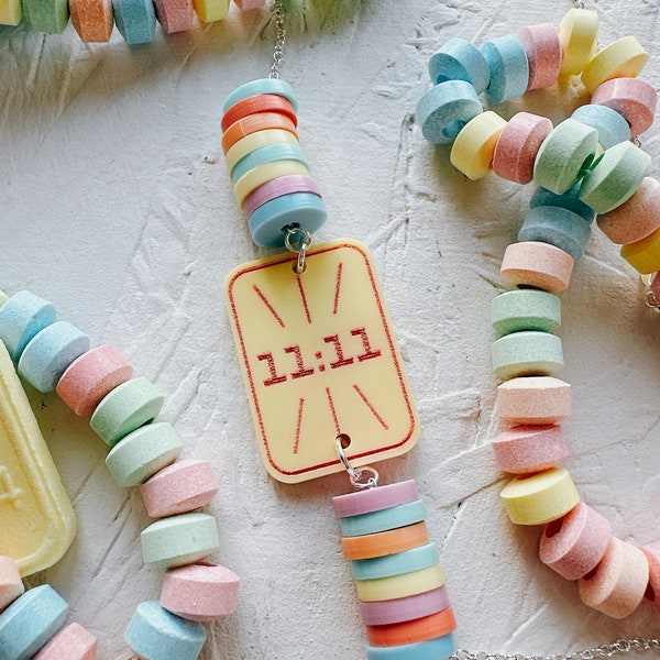 Acrylic Candy Watch Necklace, Sweets Necklace, Candy, Sweets, Plastic Necklace, Retro Necklace, Gift for Her, Foodie Gift, FUN!!